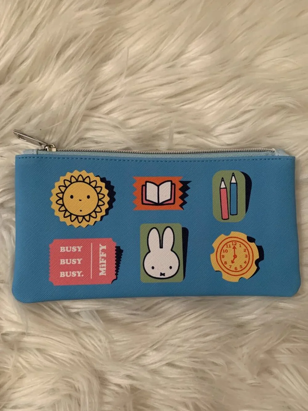 MIFFY Graphic Printed Pencil Case with Gel Pen Set 4 Pcs
